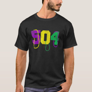 Funny 504 New Orleans Mardi Gras Apparel, Vintage T-Shirt