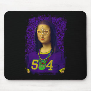 Funny 504 New Orleans Mardi Gras Mona Lisa Mashup Mouse Mat