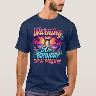 Funny 50 Years Old Warning 50th Birthdayrip in Pro T-Shirt