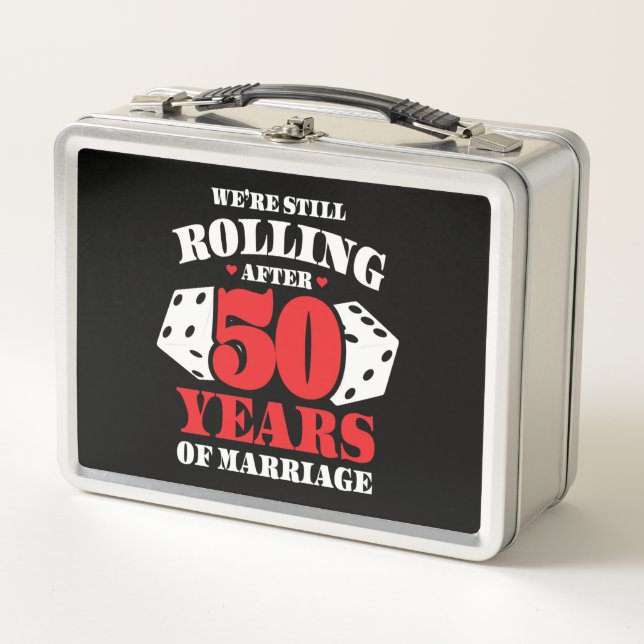 Funny 50th Anniversary Couples Married 50 Years Metal Lunch Box (Front)