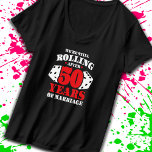 Funny 50th Anniversary Couples Married 50 Years T-Shirt<br><div class="desc">Funny 50th wedding anniversary gift for couples that rolled the dice, got lucky & have been married for 50 years & still rolling together! Perfect for a married couple celebrating 50 years of marriage with a 50th wedding anniversary party or Vegas trip! This novelty anniversary gag gift is perfect for...</div>