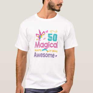 Funny 50Th Birthday Awesome 50 Years Old Unicorn C T-Shirt