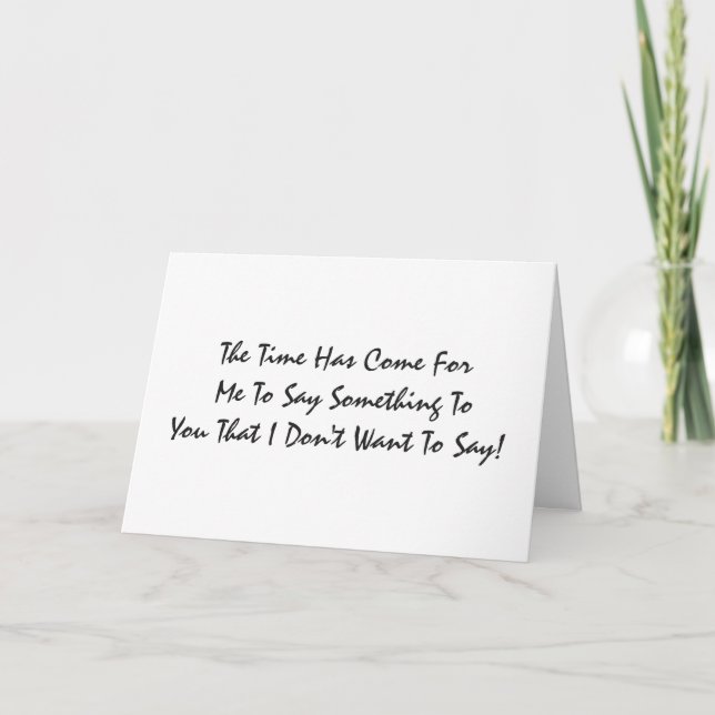 Funny, 50th birthday, black on white. card (Front)