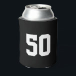 Funny 50th Birthday can cooler for men<br><div class="desc">The man the myth the legend can cooler for men. Cute Birthday gift idea. Funny quote for over the hill dad on Birthday. Age specific humour for fiftieth Bday. Personalizable text and background colour. Cosy gift idea for daddys manly man cave / mancave. Vintage masculine typography. Keeps beer cool for...</div>