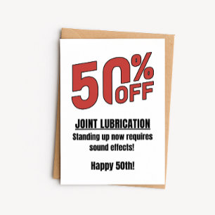 Funny 50th Birthday Card - 50% Off Joints