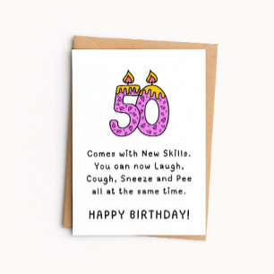 Funny 50th Birthday Card Comes With New Skills