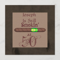 FUNNY 50th Birthday Cigar Invitations