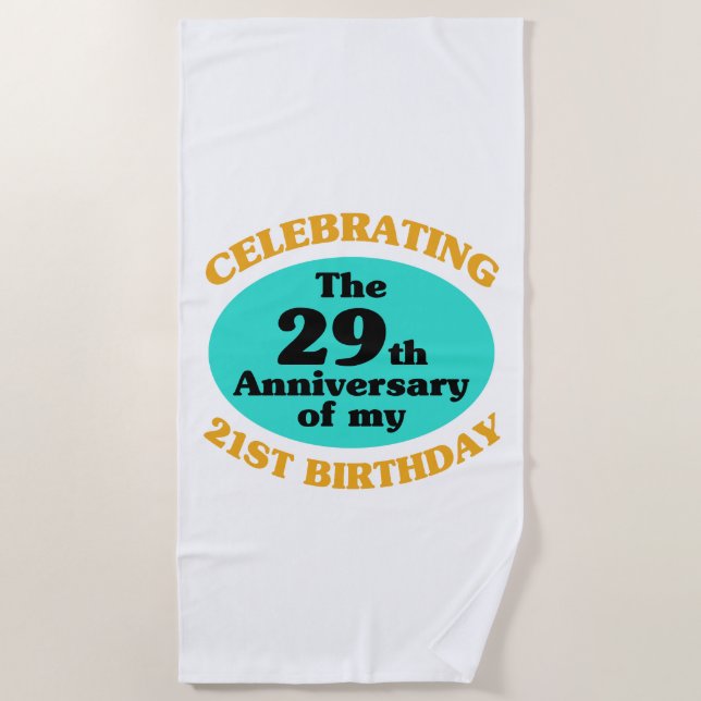Funny 50th Birthday Gag Gift Beach Towel (Front)