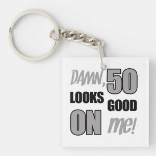 Funny 50th Birthday Gag Gift Key Ring