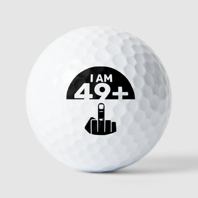 Funny 50th Birthday Gift, 49 Plus one Golf Balls (Front)