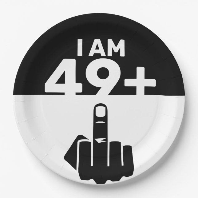 Funny 50th Birthday Gift, 49 Plus one Paper Plate (Front)