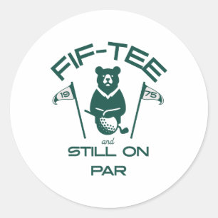 Funny 50th Birthday Golfer Vintage 1975 Golf Lover Classic Round Sticker