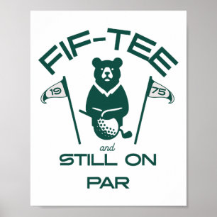 Funny 50th Birthday Golfer Vintage 1975 Golf Lover Poster