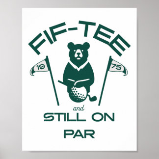 Funny 50th Birthday Golfer Vintage 1975 Golf Lover Poster