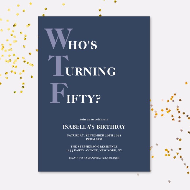 Funny 50th Birthday Humourous Modern Invitation (Creator Uploaded)