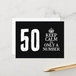 Funny 50th Birthday keep calm postcard template