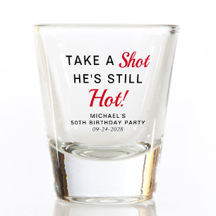 Funny 50th Birthday Party Favor Shot Glass