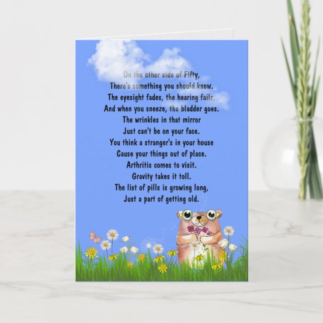 Funny 50th Birthday Poem Card (Front)