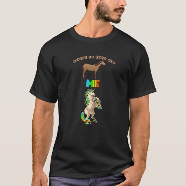 Funny 50Th Birthday Rainbow Unicorn 50 Years Old T-Shirt (Front)