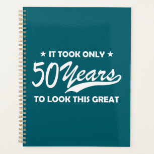 Funny 50th Birthday Retro Typography Planner