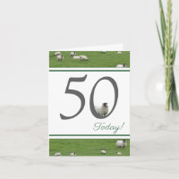 Funny 50th birthday sheep card
