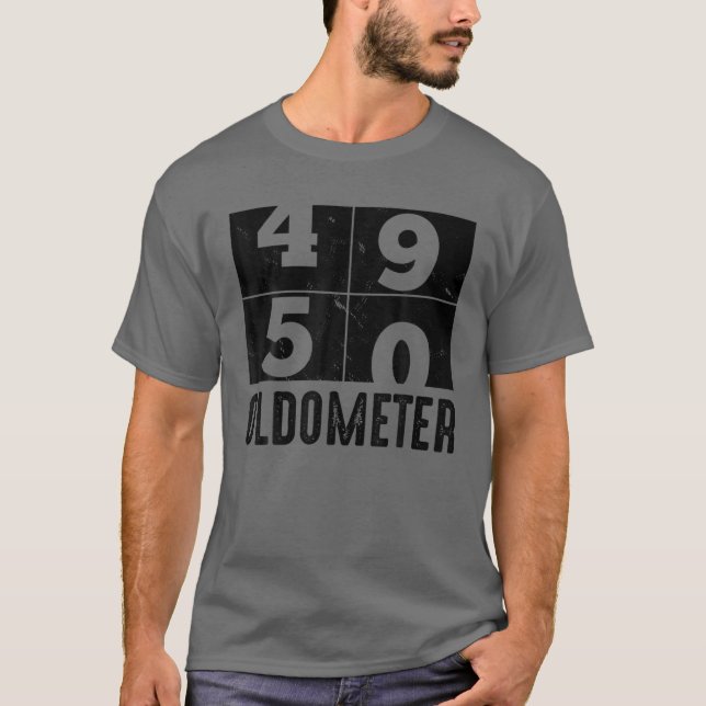 Funny 50Th Birthday Tee Oldometer Design 50 Years (Front)