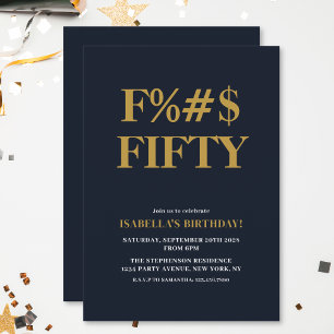 Funny 50th Birthday The F Word Humourous Invitation