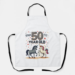 Funny 50th Birthday Unicorn Horse Vintage Graphic Apron
