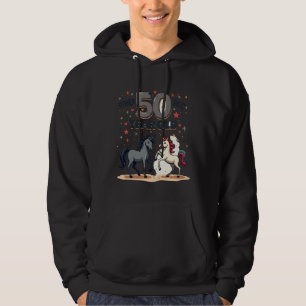 Funny 50th Birthday Unicorn Horse Vintage Graphic  Hoodie