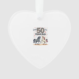 Funny 50th Birthday Unicorn Horse Vintage Graphic Ornament