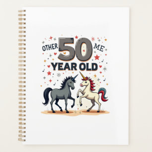 Funny 50th Birthday Unicorn Horse Vintage Graphic Planner