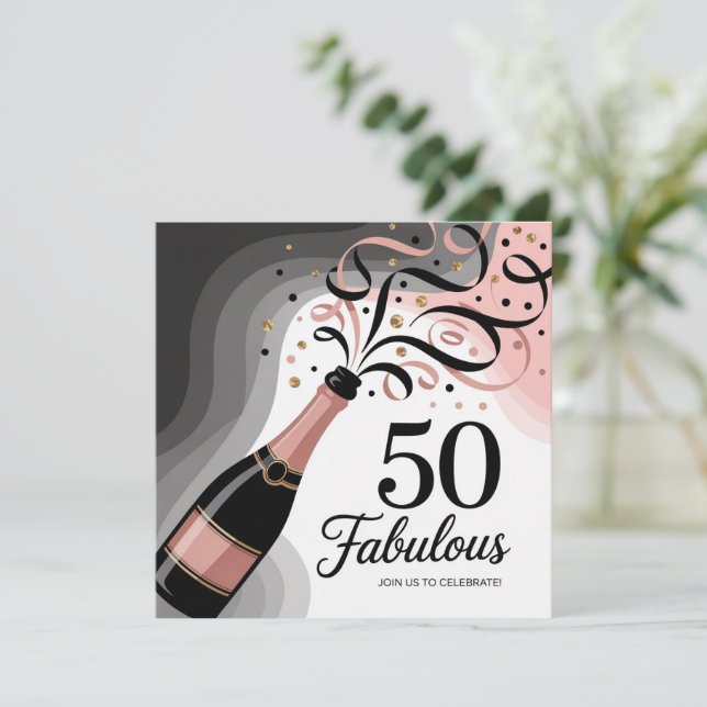 Funny 50th Birthday Wishes for Siblings Invitation (Standing Front)