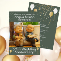 Funny 50th Wedding Anniversary Caricature