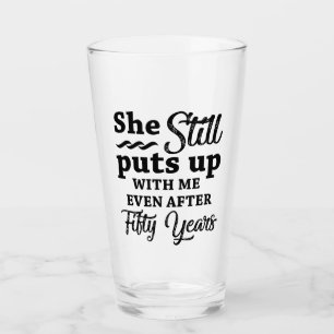 Funny 50th Wedding Anniversary Glass