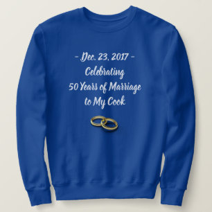 Funny 50th Wedding Anniversary Men's Blue Sweatshirt