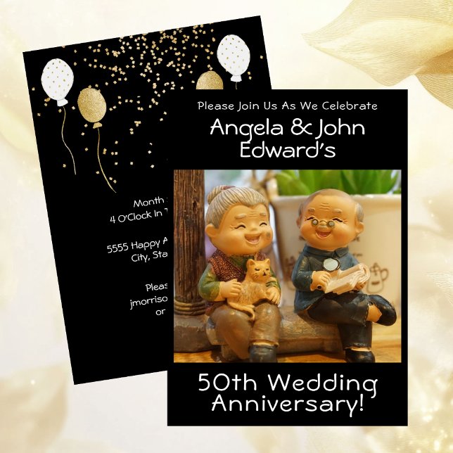 Funny 50th Wedding Anniversary with Couple's Names Invitation (Funny 50th Wedding Anniversary with Couple's Names Invitation)