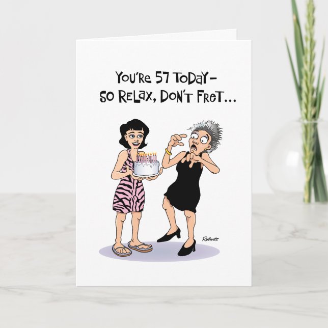 Funny 57th Birthday Card (Front)