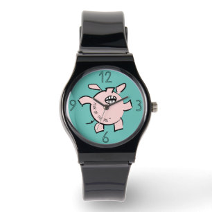 Funny 5 Cartoon Illustration Pig Year Birthday W Watch