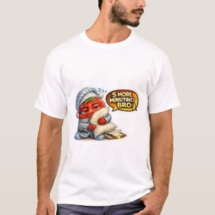 Funny 5 More Minutes Bro Sloth Blanket Groggy Morn T-Shirt