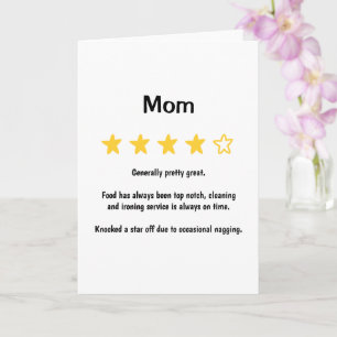 Funny 5 Star Generally Pretty Good Mothers Day Card
