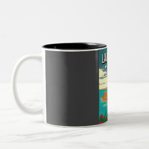 Funny 5 Star Review Lanzarote Spain Vintage Travel Two-Tone Coffee Mug