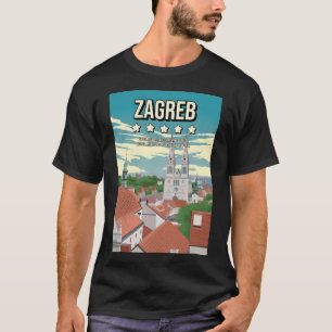 Funny 5 Star Zagreb Croatia Travel Poster Review T-Shirt