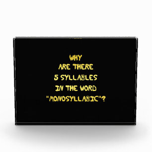 Funny 5 Syllable Spelling Joke Photo Block