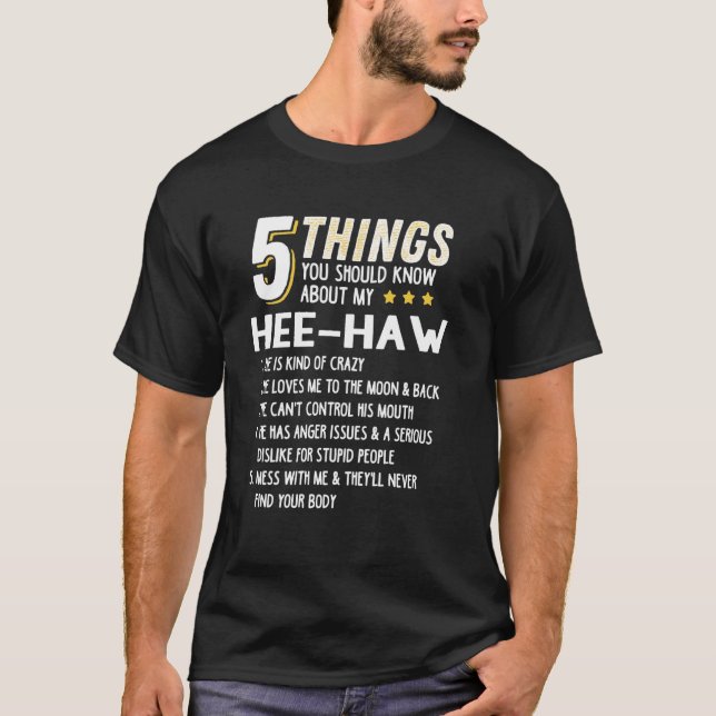 Funny 5 Things Grandpa Hee Haw Graphic Crazy Gift  T-Shirt (Front)