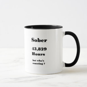 funny 5th anniversary sobriety mug. mug