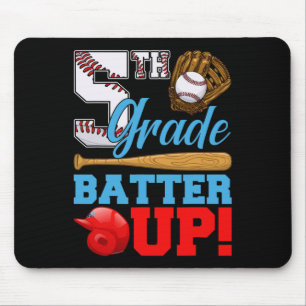 Funny 5th Grade Batter Up Baseball First Day Of Sc Mouse Mat