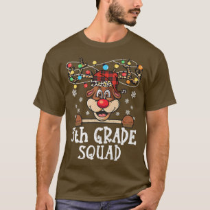 Funny 5th grade Squad Reindeer Christmas Teacher X T-Shirt