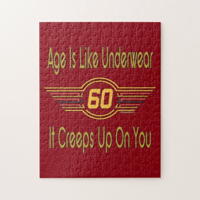 Funny 60th - Age Is Like Underwear Jigsaw Puzzle (Vertical)