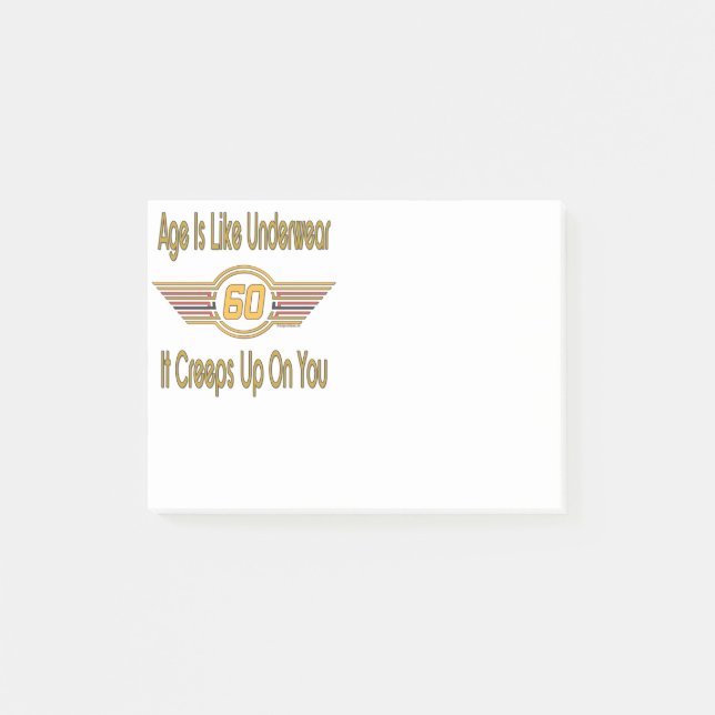 Funny 60th - Age Is Like Underwear Post-it Notes (Front)