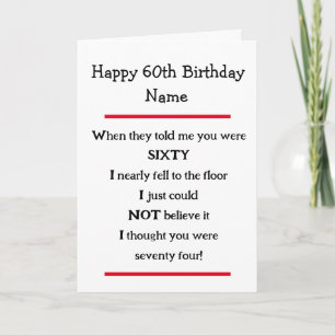 Funny 60th Birthday Cheeky Verse Birthday Card